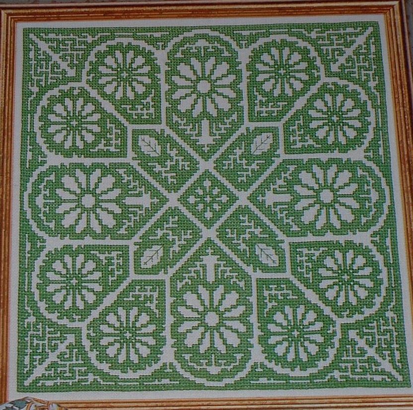 Geometric Floral Italian Assisi ~ Cross Stitch Chart