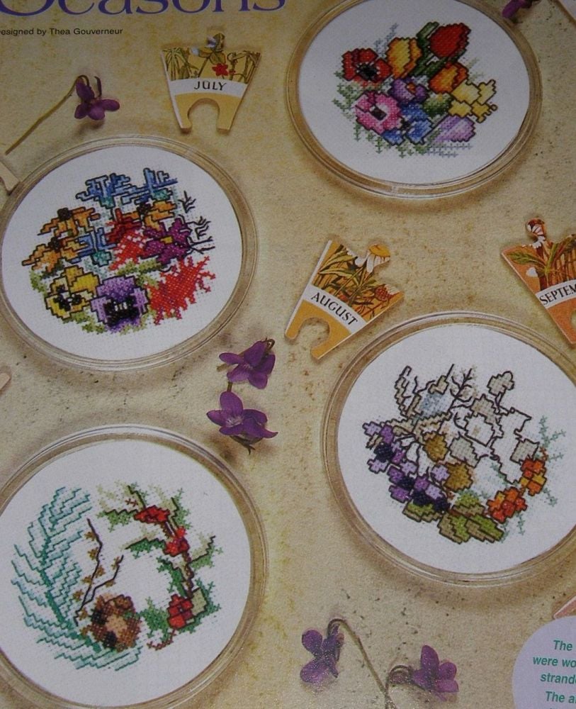 Thea Gouverneur: Four Seasons Coasters ~ Cross Stitch Charts 