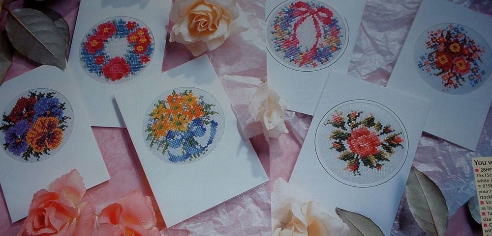 Posies of Flowers Cards ~ Six Cross Stitch Charts