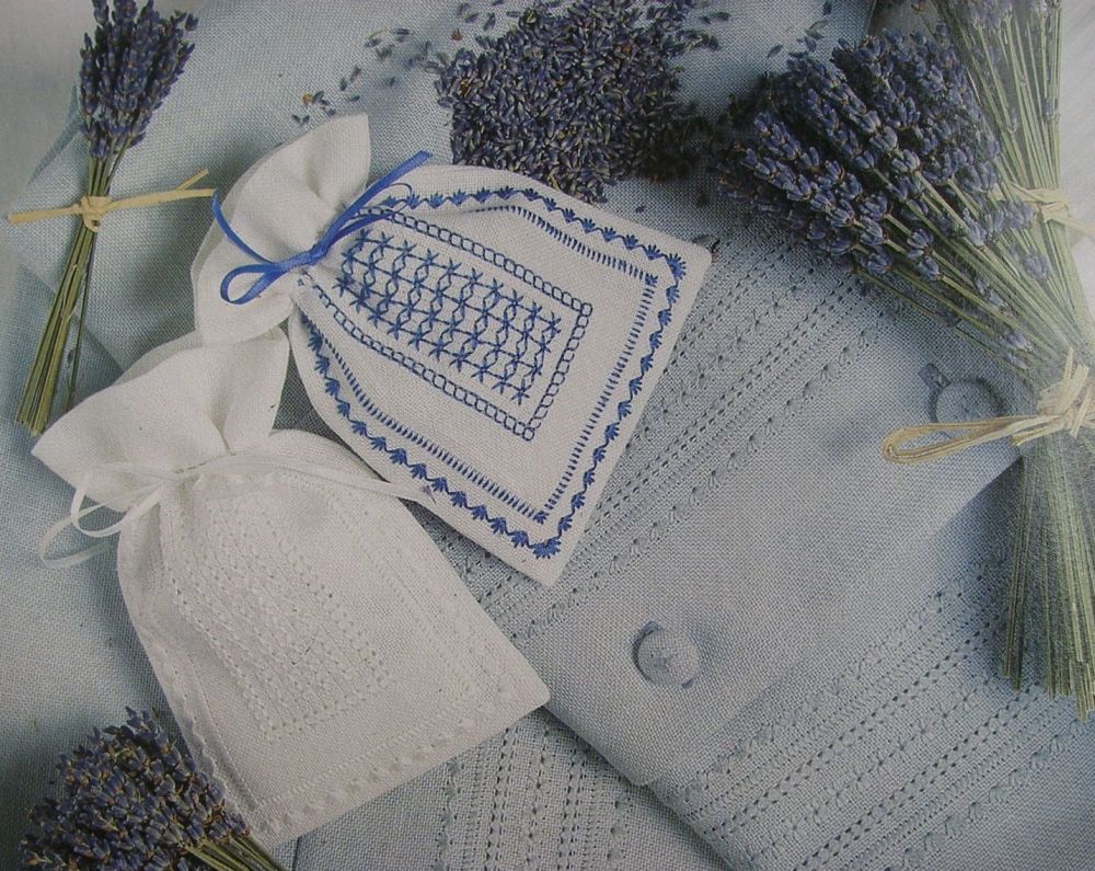 Lavender Bags ~ Pulled Work Embroidery Pattern