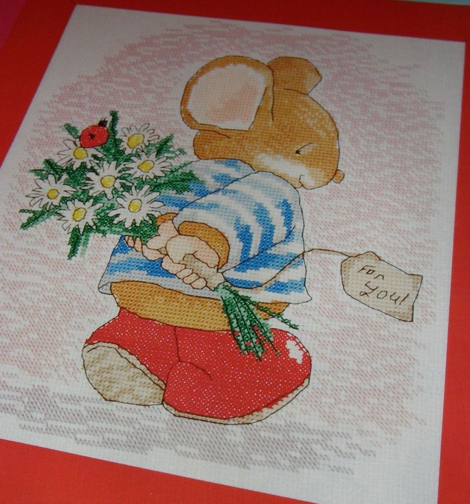 Tom Mouse: Flowers For You ~ Cross Stitch Chart