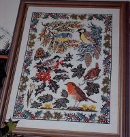 British Wildlife Bird & Wildflower Winter Sampler ~ Cross Stitch Chart