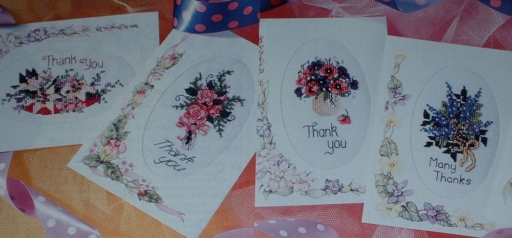 Six Floral Bouquet Cards for any Occasion ~ Cross Stitch Charts