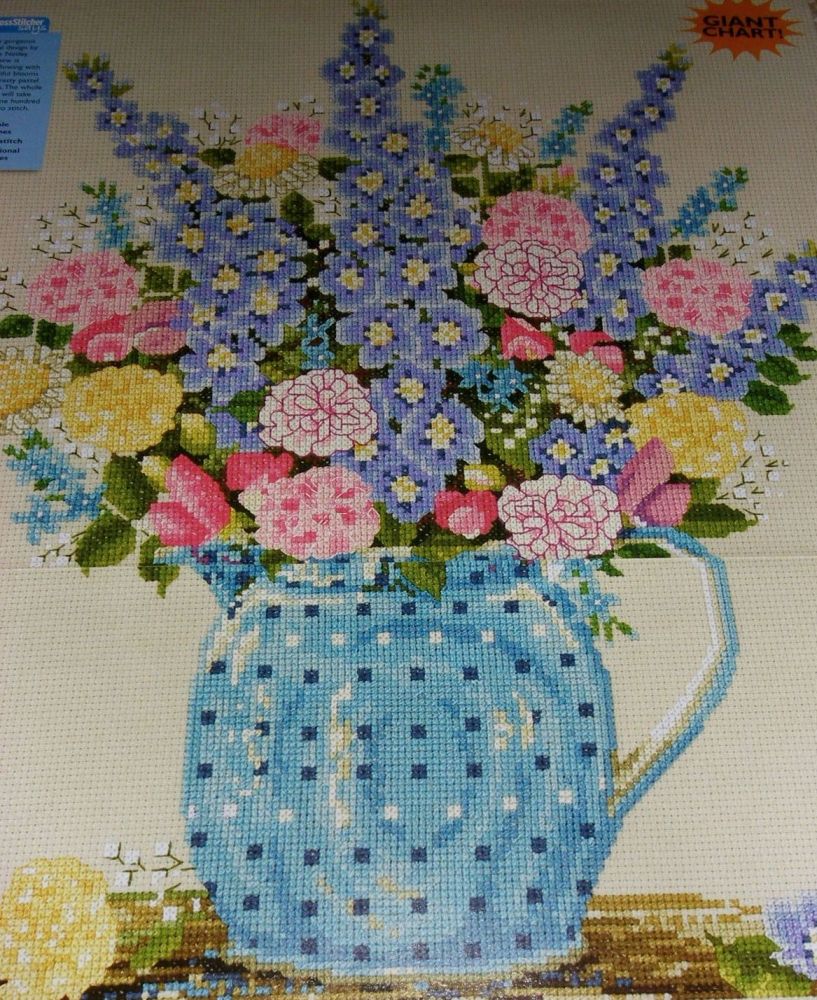 Jug of Summer Flowers ~ Cross Stitch Chart
