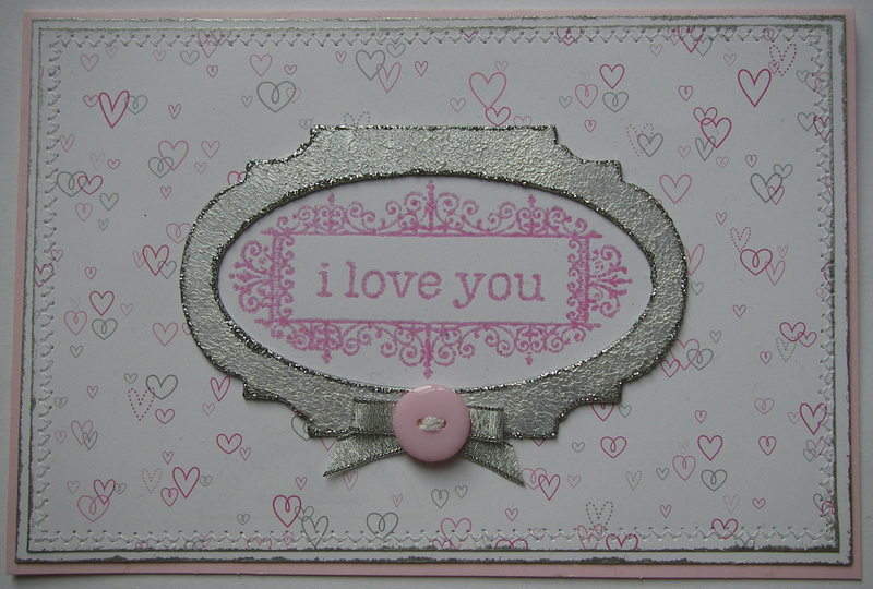 *i love you* pink hearts card