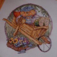 Country Companions: Ed the Hedgehog in a Wheelbarrow ~ Cross Stitch Chart