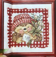 Country Companions: Ed the Hedgehog with a Bunch of Tulips~ Cross Stitch Chart