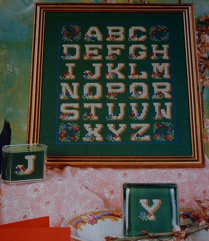 Floral Embellished Alphabet Sampler ~ Cross Stitch Chart