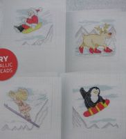 Four Comical Arctic Christmas Cards ~ Cross Stitch Charts