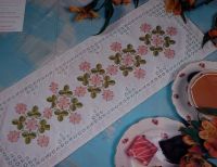 Hardanger Table Runner with Floral Centre ~ Embroidery Pattern