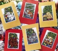 Christmas Dog & Cat Cards ~ Six Cross Stitch Charts