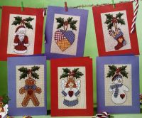 Quaker Style Rustic Christmas Cards ~ Six cross Stitch Charts