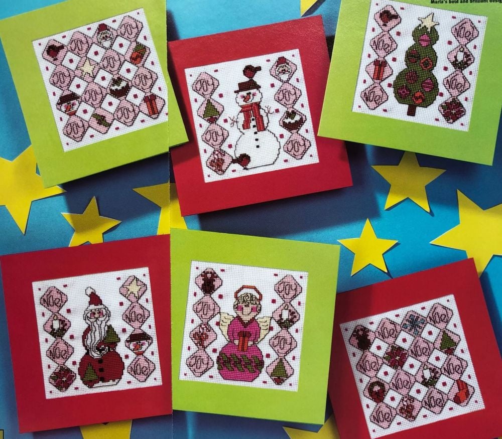 Joy & Noel Christmas Cards ~ Six cross Stitch Charts