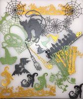 A Minimum of 30 Die Cut Halloween Pieces from 300SM Cardstock