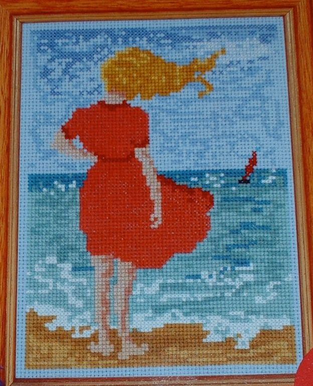 Girl on Beach ~ Cross Stitch Chart