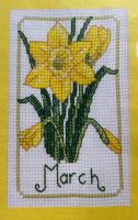 March Birthday Flower Card: Daffodil ~ Cross Stitch Chart