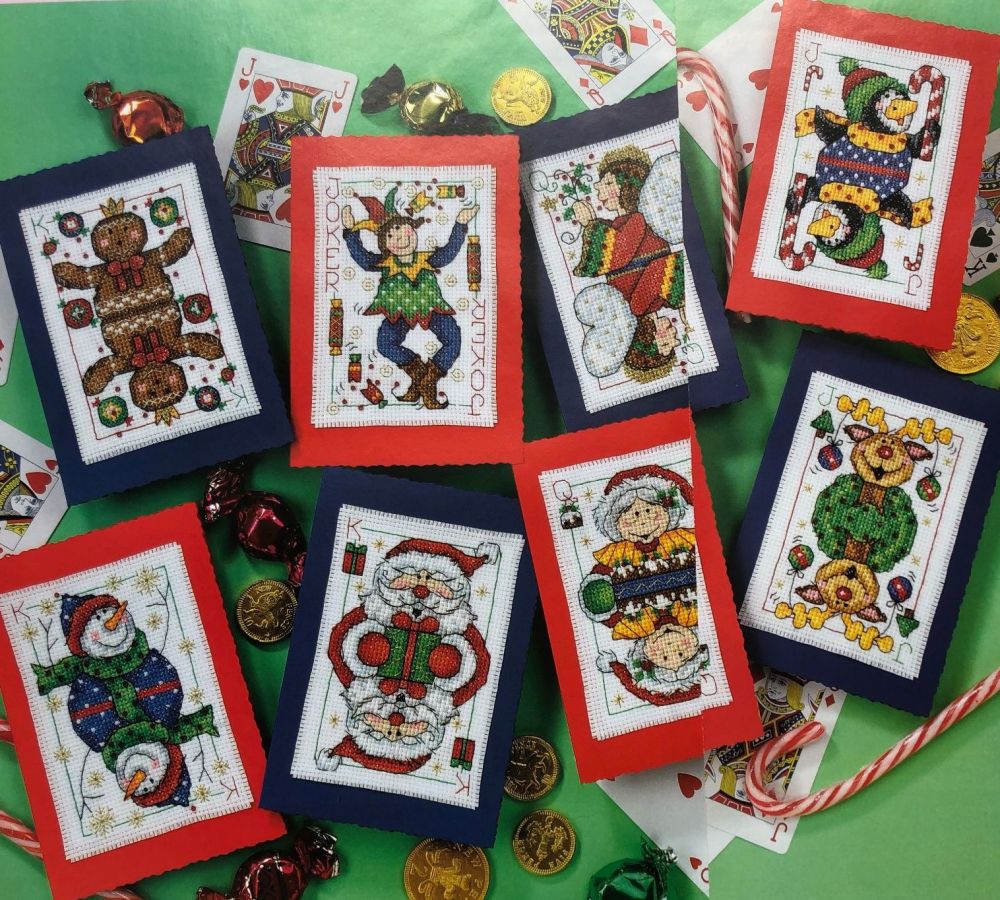 Playing Card Christmas Cards ~ Eight Cross Stitch Charts