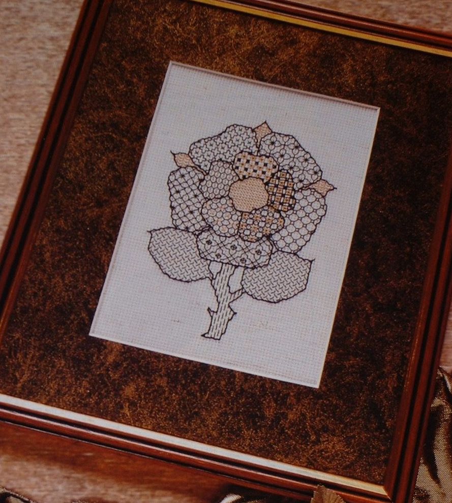 Elizabethan Blackwork Tudor Rose ~Blackwork Embroidery Pattern