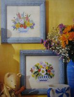 Winter to Spring Flower Bowls ~ Two Embroidery Patterns