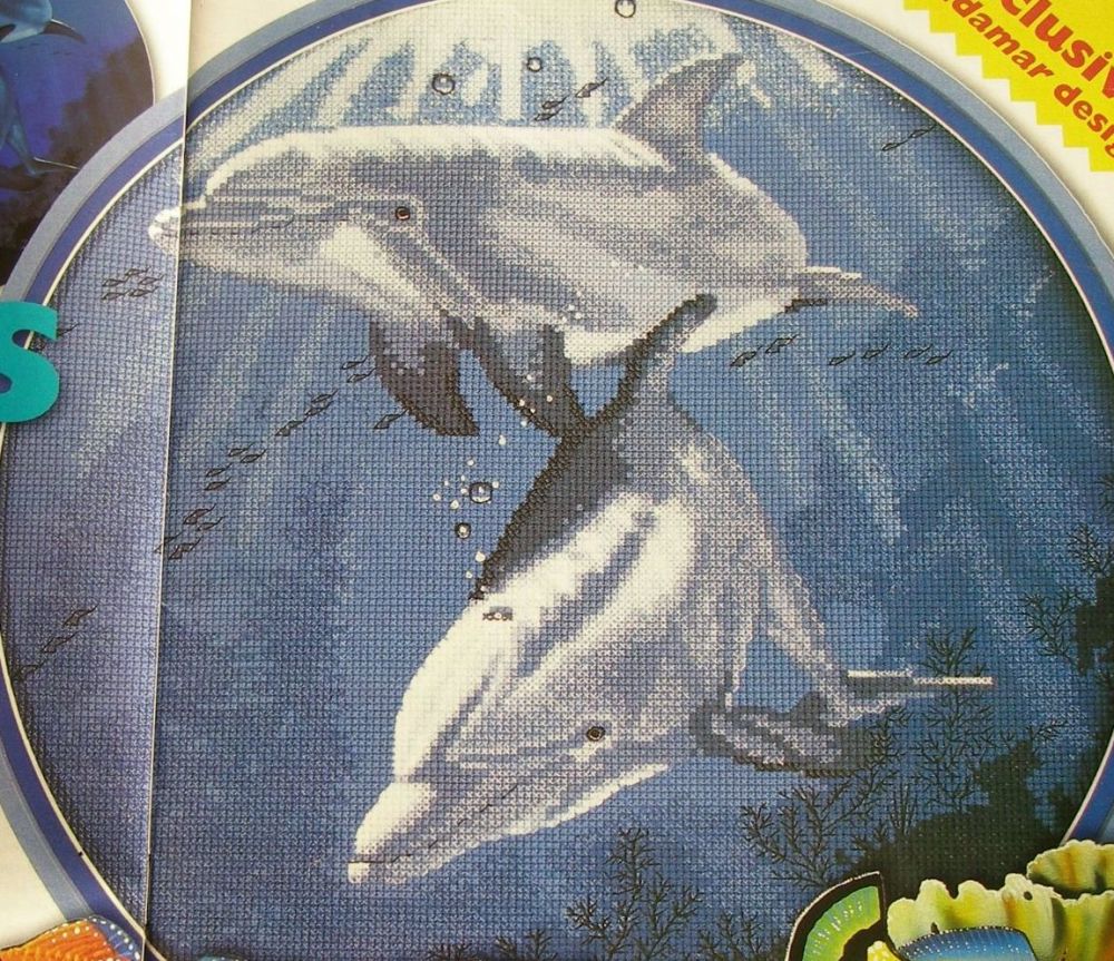 Underwater Dolphins ~ Cross Stitch Chart