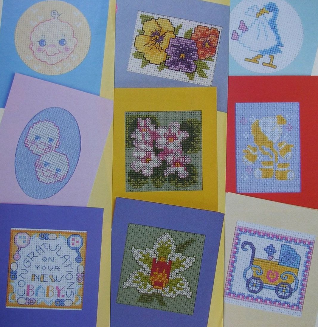 Six Baby Cards & Six Flower Cards ~ Cross Stitch Charts