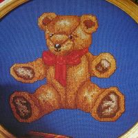 Teddy Bear with Red Bow ~ Cross Stitch Chart