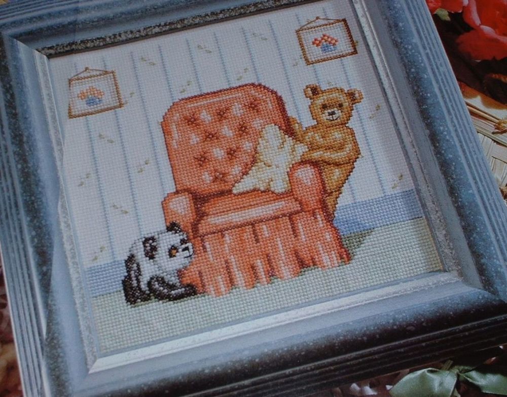 Peek-A-Boo: Teddy & Panda ~ Cross Stitch Chart