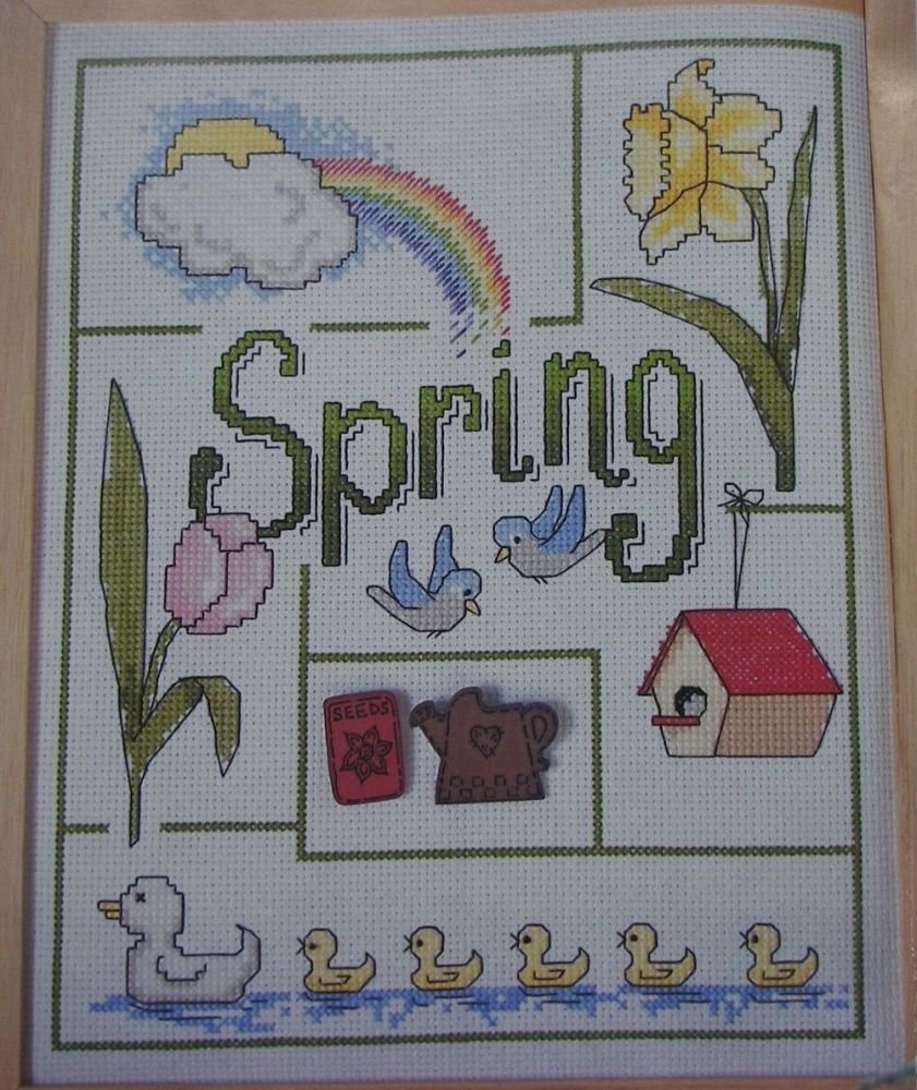 Spring Sampler with Ducklings ~ Cross Stitch Chart