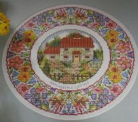 Honeysuckle Cottage Plate ~ Cross Stitch Chart