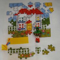 Jigsaw House Bits & Pieces Holder ~ Cross Stitch Chart