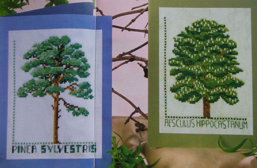 Scots Pine & Horse Chestnut Trees ~ Two Cross Stitch Charts
