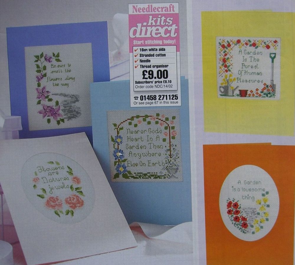 Six Floral Cards with Verses ~ Cross Stitch Charts