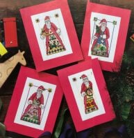 Nordic Santa Christmas Cards ~ Four Cross Stitch Charts