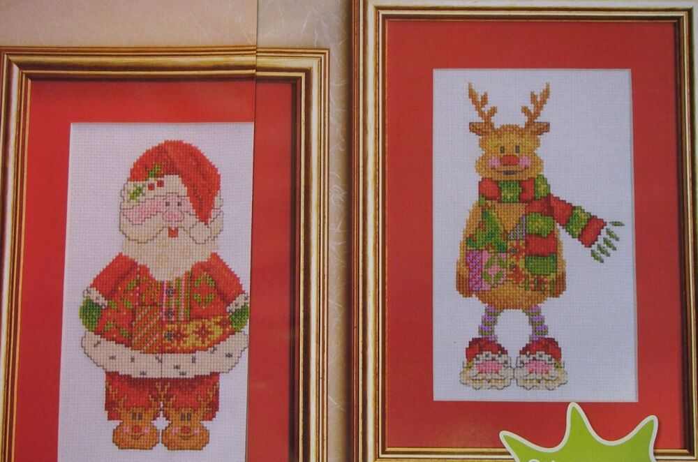 Christmas Santa & Rudolph Reindeer ~ TWO Cross Stitch Charts