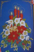 Christmas Candle & Floral Wreath ~ Cross Stitch Chart