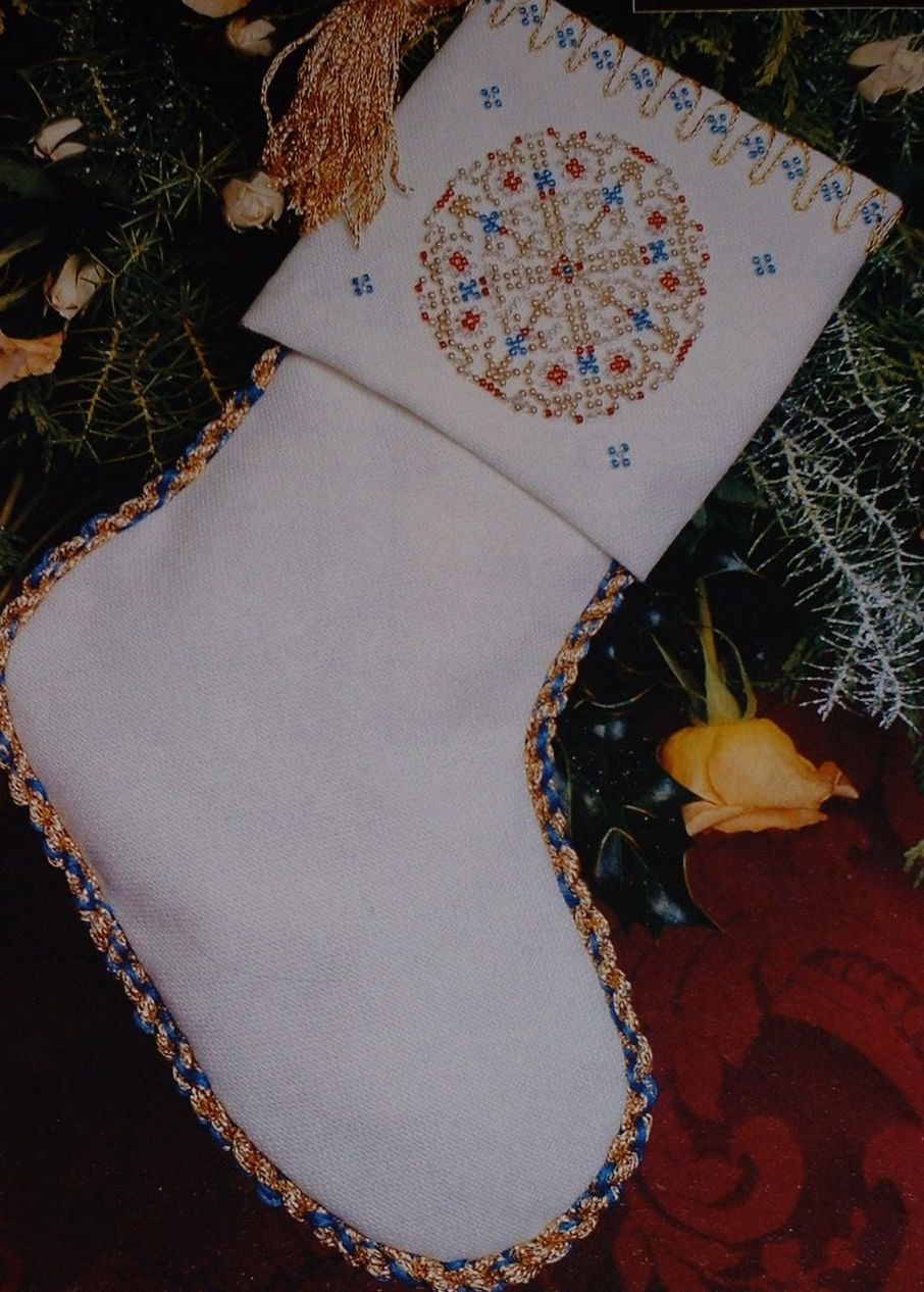 Beaded Cuff Christmas Stocking ~ Beadwork & Sewing Pattern