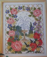 Summer Garden Archway Scene ~ Cross Stitch Chart