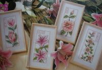 Oriental Japanese Flowers ~ Four Cross Stitch Charts