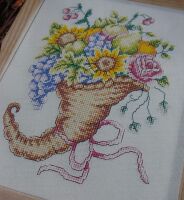 Cornucopia of Flowers & Fruit ~ Cross Stitch Chart