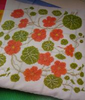 Nasturtium Cushion ~ Cross Stitch Chart