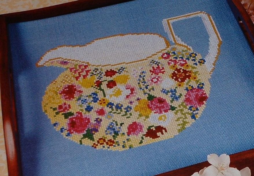 1930's Royal Grimswade Chintz China Jug ~ Cross Stitch Chart