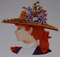 Victorian Girl with Hat ~ Cross Stitch Chart