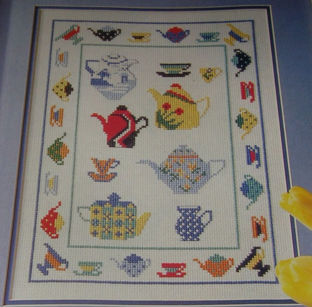 Tea Pot and Tea Cup Sampler ~ Cross Stitch Chart