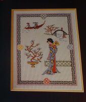 Japanese Oriental Lady Sampler~ Cross stitch Chart