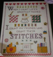 Count Life's Riches: Stitcher's Sampler ~ Cross Stitch Chart