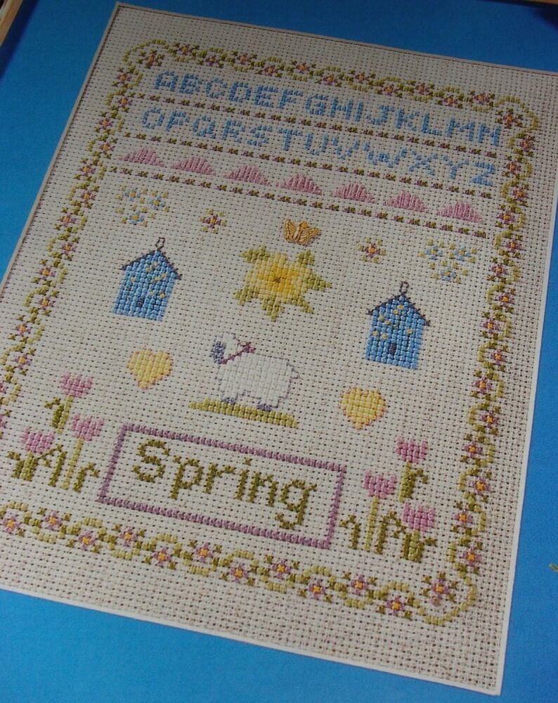 Spring Sampler with Lamb ~ Cross Stitch Chart