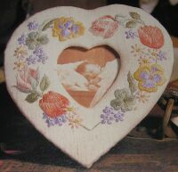 Floral Heart Shaped Photo Frame ~ Embroidery Pattern