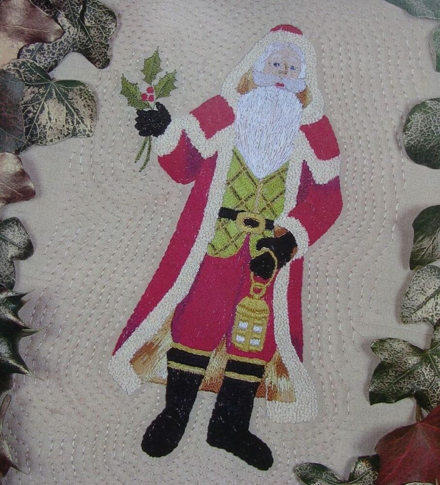 Silk Embroidery Santa Claus ~ Hand Embroidery Pattern