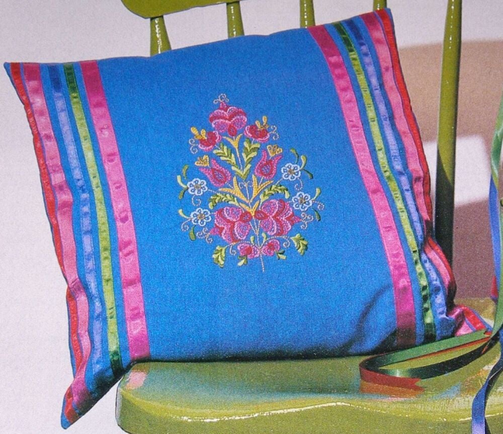 Hungarian Floral Embroidery Cushion ~ Embroidery Pattern