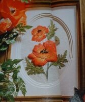 Machine Embroidered Wild Field Poppy ~ Embroidery Pattern